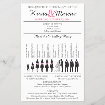 Simple Silhouettes Wedding Program Flyer-3 by goskell at Zazzle