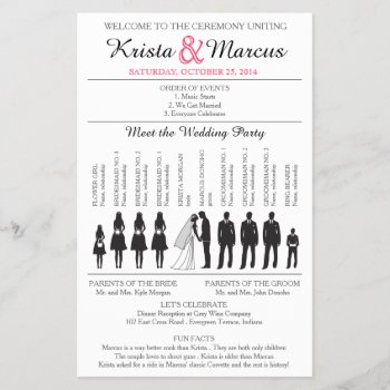 Simple Silhouettes Wedding Program Flyer-3rf by goskell at Zazzle