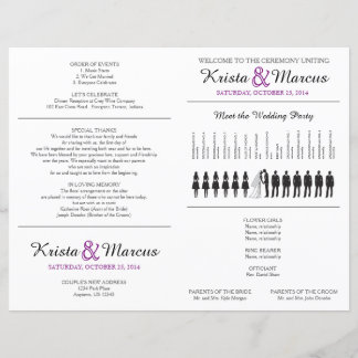 Simple Silhouettes Wedding Program Flyer - FAN