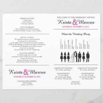 Simple Silhouettes Wedding Program Flyer - Fan by goskell at Zazzle