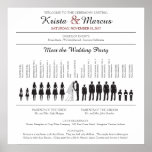 Simple Silhouettes Wedding Program Poster<br><div class="desc">Poster style wedding program featuring simple silhouettes design. Contact seller for custom lineup arrangements.</div>