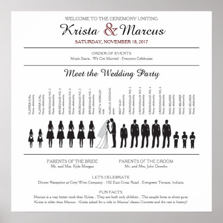 Simple Silhouettes Wedding Program Poster