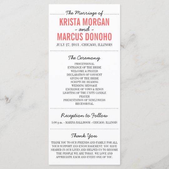 Simple Silhouettes Wedding Program Rack Card 5b Zazzle Com