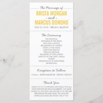 Simple Silhouettes Wedding Program Rack Card -navy by goskell at Zazzle