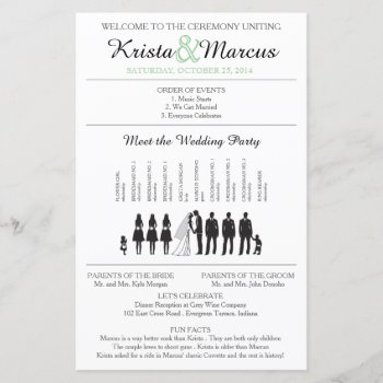 Simple Silhouettes Wedding Program With Timeline by goskell at Zazzle