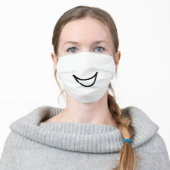 Simple Silly Smile Unisex Adult Cloth Face Mask (Worn)