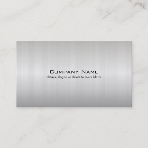 Simple Silver Brushed Metal Look Business Card