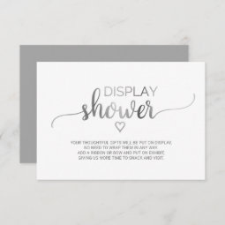 Simple Silver Calligraphy Display Shower Enclosure Card 