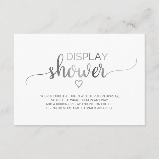 Simple Silver Calligraphy Display Shower Enclosure Card | Zazzle