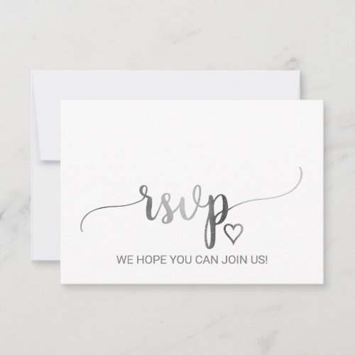Simple Silver Calligraphy Song Request RSVP Card