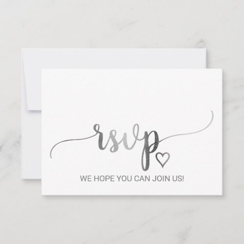 Simple Silver Calligraphy Website RSVP Card