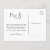 Simple Silver Foil Calligraphy Thank You Postcard (Back)