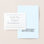 [ Thumbnail: Simple Silver Foil Sympathies Card ]