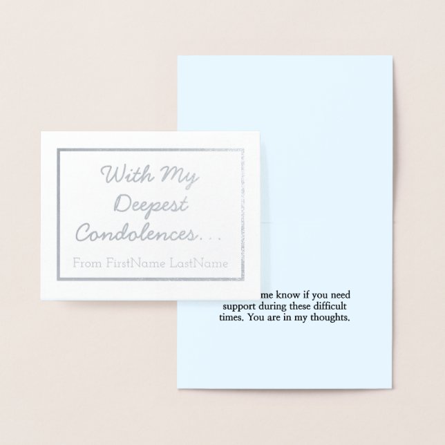 Simple Silver Foil Sympathies Card (Display)