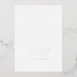 Simple Silver Foil Wedding Invitation