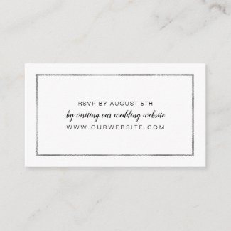Simple Silver Frame wedding RSVP online card