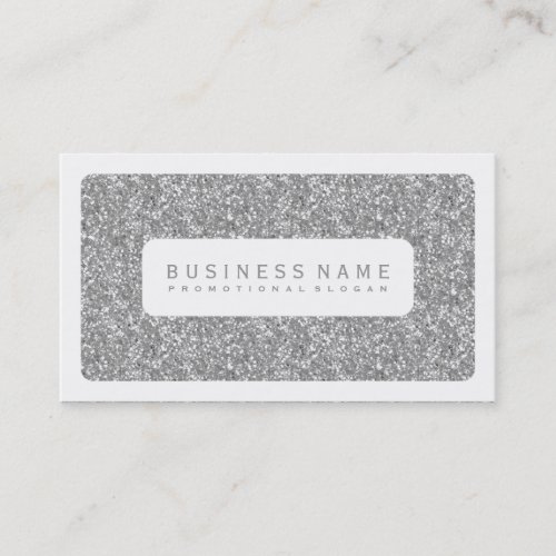 Simple Silver Glitter Business Card Template