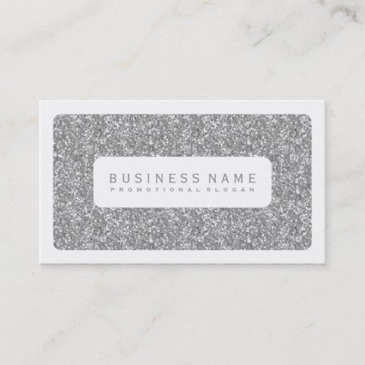 Customizable Simple Silver Glitter Business Card Template