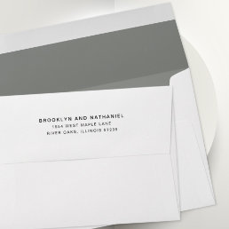 Simple Silver Gray Return Address Lined Envelope