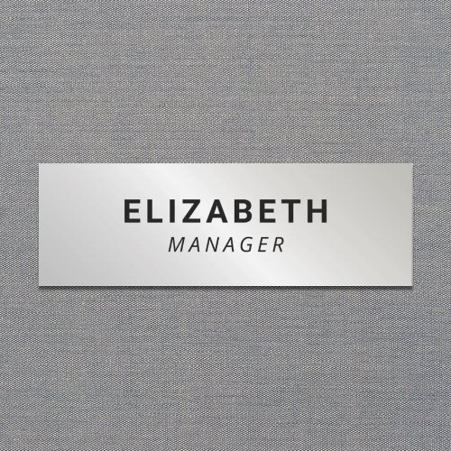 Simple Silver Name Tag
