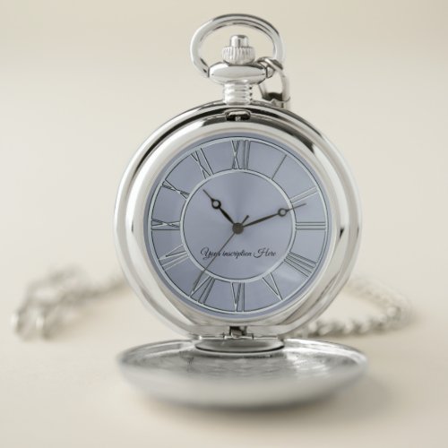 Simple Silver Personalized Pocket Watch