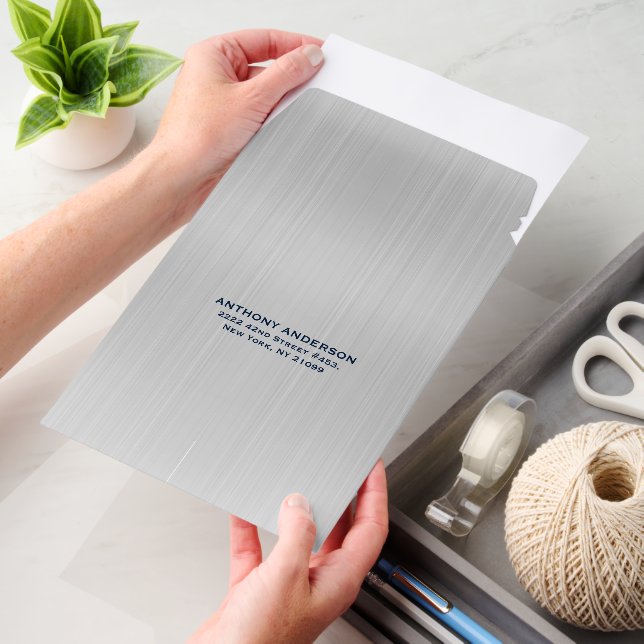 Simple Silver Textured Background Envelope Mailers (Desk)