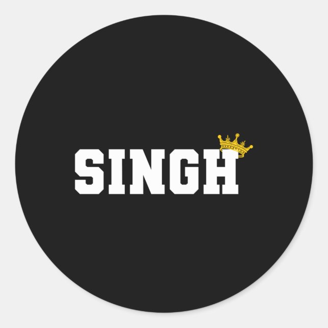Simple Singh Indian Punjab Punjabi Sikh Classic Round Sticker (Front)