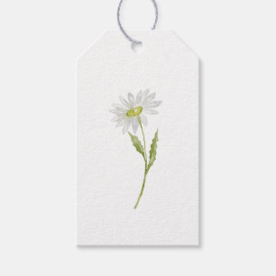 Simple Single Modern Watercolor Daisy Spring Gift Tags