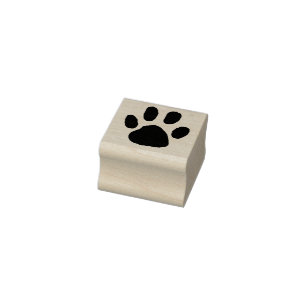 Simple Single Paw Print Outline Wood Art Stamp