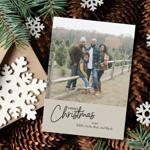Simple Single Photo Message Christmas Holiday Card