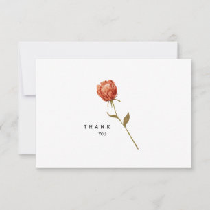 Simple Single Stem Funeral Bereavement Thank You Card