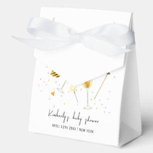 Simple Sip & See Champagne Glass Baby Shower Favor Boxes