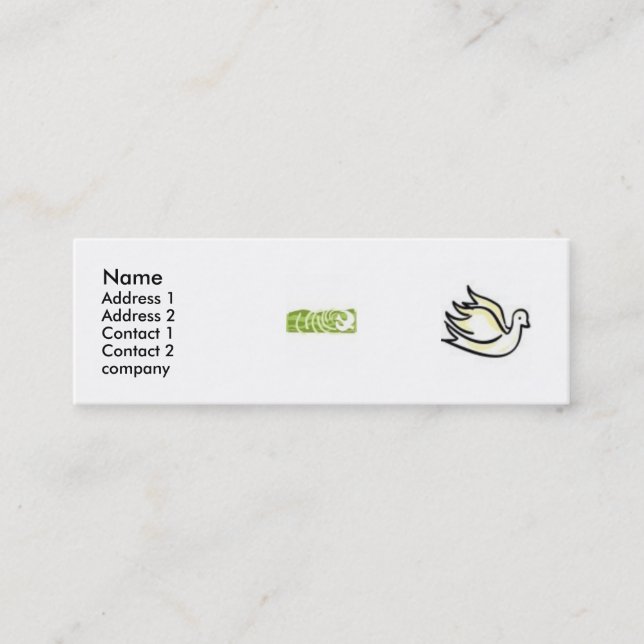 simple skinny business card. mini business card (Front)