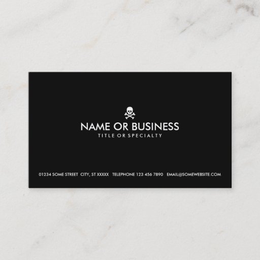 Customizable simple skull and crossbones business cards