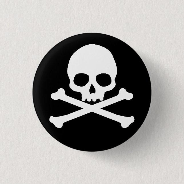 Simple Skull and Crossbones Button (Front)