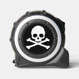 Simple Skull and Crossbones Classic Round Sticker Tape Measure