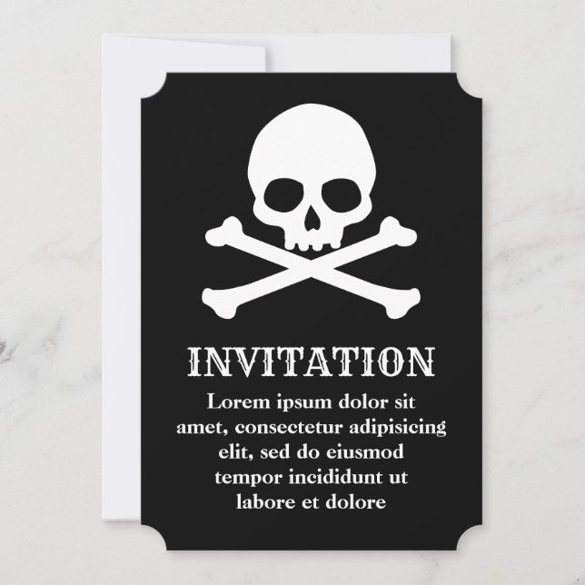 Simple Skull and Crossbones Invitation (Front)