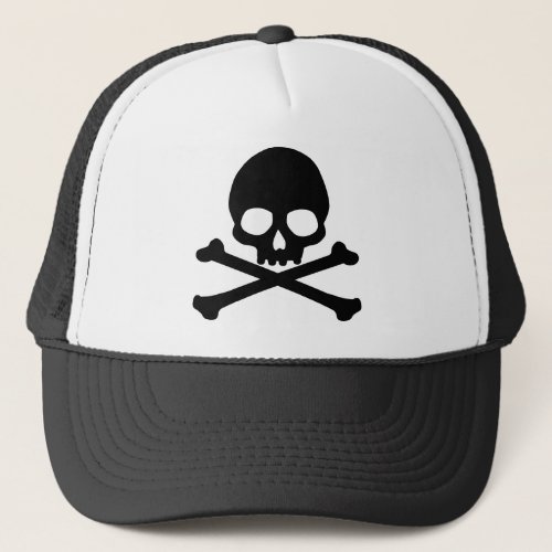 Simple Skull and Crossbones Trucker Hat