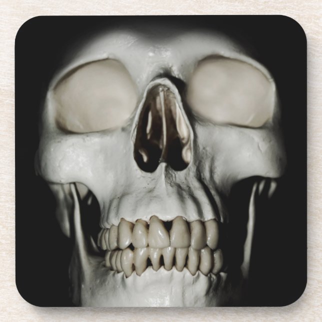 Simple Skull Beverage Coaster (Front)