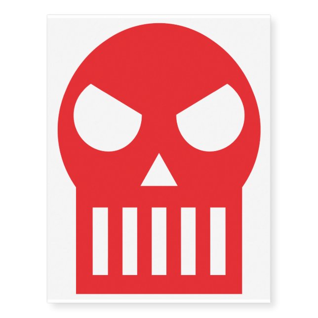 Simple Skull Temporary Tattoos (Front)