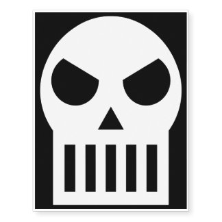 Simple Skull Temporary Tattoos
