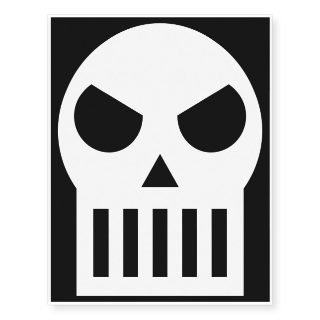 Simple Skull Temporary Tattoos (Front)