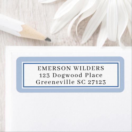 Simple Sky Blue and White Return Address Label