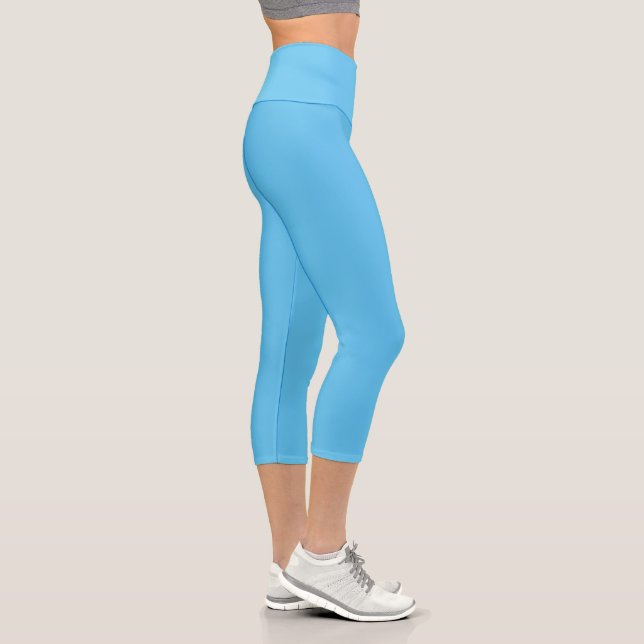 Simple Sky Blue Authority®  Capri Leggings (Right)