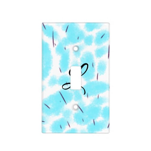Simple sky blue black watercolor add your monogram light switch cover