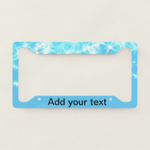 Simple sky blue glitt sparkle stars add your text license plate frame