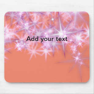 Simple sky blue glitt sparkle stars add your text  mouse pad