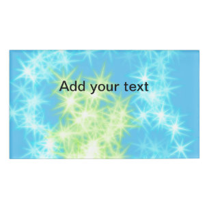 Simple sky blue glitt sparkle stars add your text name tag