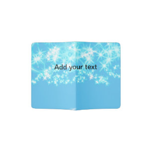 Simple sky blue glitt sparkle stars add your text  passport holder