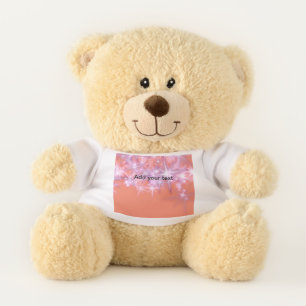 Simple sky blue glitt sparkle stars add your text teddy bear